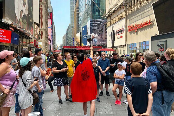 2.5 Hour Private Super Tour of NYC: Heroes! Comics! More! - Stop 2: Times Square Filming Spots in a Way That Feels Human
